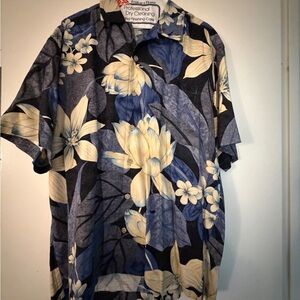 Tommy bahama Men's Blue Floral Short-Sleeve Button-Up Shirt
